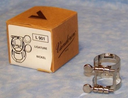 Vandoren L901 nikkelen rietbinder / ligature voor Bb klarinet