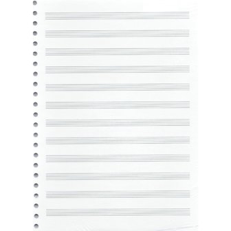 Multo Muziekpapier A4, 10 pak van 50 vel voor ringband (ook voor 2 of 4-rings) notenschriftpapier