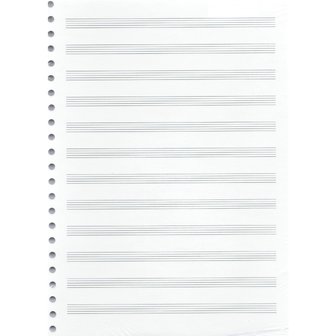 Multo Muziekpapier A4, 10 pak van 50 vel voor ringband (ook voor 2 of 4-rings) notenschriftpapier
