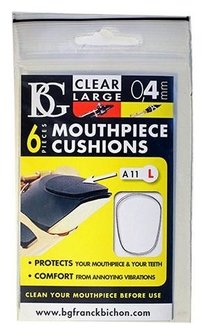 BG France bijtrubbers, mouthpeace cushions, clear large, 6 stuks A11L