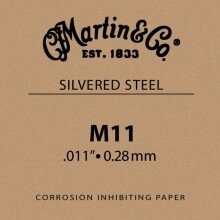 Martin Traditional Series silvered plain steel snaar, 008, 009, 010 of 011