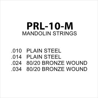 Mandoline snaren, 80/20 bronze 010 014w 024w 034