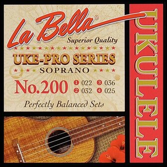 Snarenset voor sopraan ukulele, La Bella Pro Series, rectified nylon