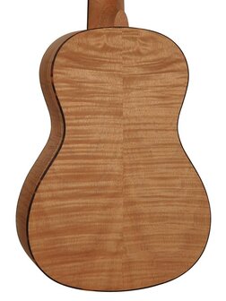 Korala Concert Ukelele met gitaarmechanieken en rosewood toets, all flamed Okume