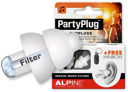 Alpine Partyplug gehoorbescherming, wit of zwart