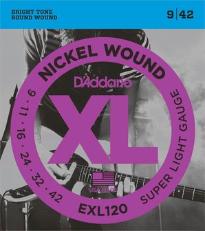 D&rsquo;Addario EXL120, super light gauge, 009-042