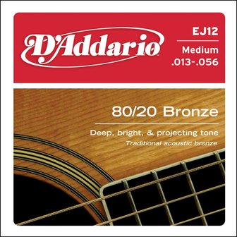 D&#039;Addario snaren EJ-12 Bronze 80/20, 013-056