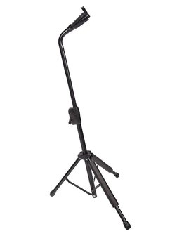 Hoge luxe gitaarstandaard, tripod model met auto-grip, hoog hangmodel, metaal, zwart
