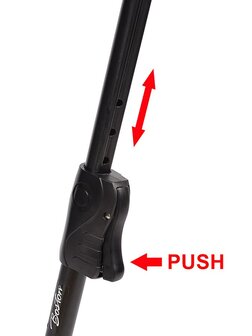 Hoge luxe gitaarstandaard, tripod model met auto-grip, hoog hangmodel, metaal, zwart