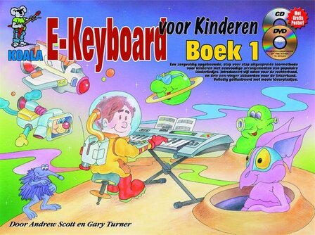 E-Keyboard voor Kinderen Boek 1 met CD, DVD en poster
