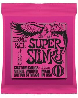 Ernie Ball 2223 snarenset 009-042 voor elektrische gitaar, super slinky