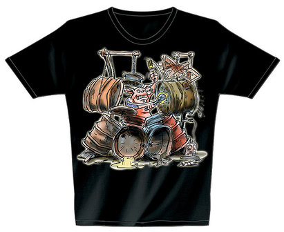 T-Shirt Drum Pig, maat 2XL