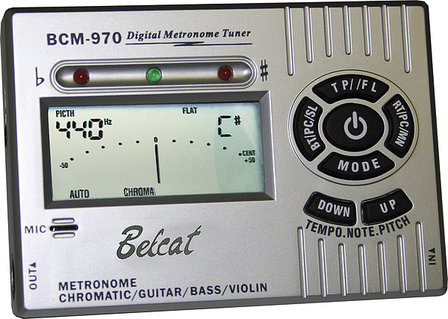 Belcat BCM-970 metronoom met tuner, in zilver of zwart