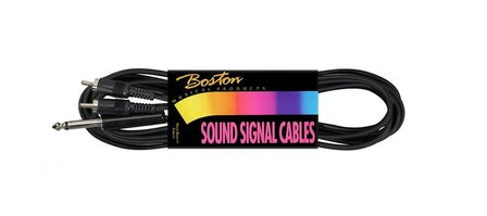 Boston audio kabel zwart, 3 meter, male jack stereo/ 2 rca male
