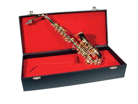 Miniatuur Altsax met koffer, 30cm