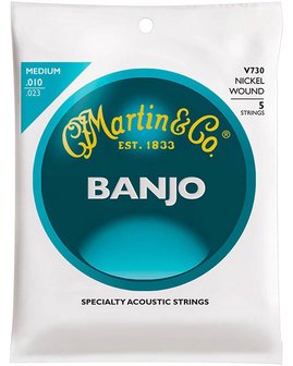 Martin snarenset voor 5-snarige banjo, medium 010, loop-end