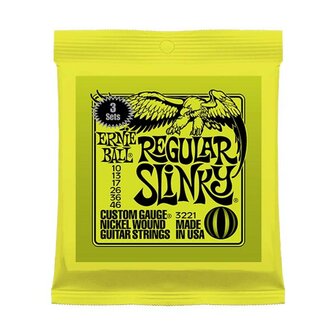 Ernie Ball 3221 Regular Slinky Nickel Wound 3 Pack (010-046)