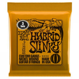 Ernie Ball 3222 Hybrid Slinky Nickel Wound 3 Pack (009-046)