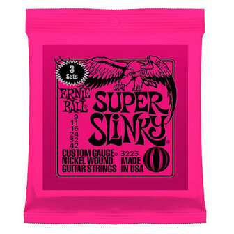 Ernie Ball 3223 Super Slinky Nickel Wound 3 Pack (009-042)