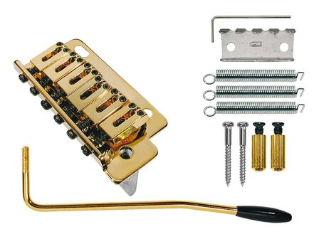 Tremolo stratocastermodel, goudkleurig