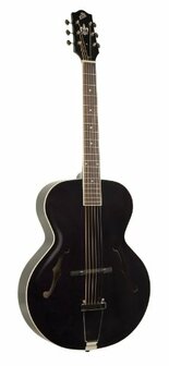 The Loar Archtop Semi-Acoustic Guitar LH-600-BK met case, electro-acoustic