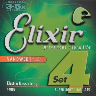 Elixir 14002 Nanoweb, gecoate snarenset voor electrische basgitaar, 040-095