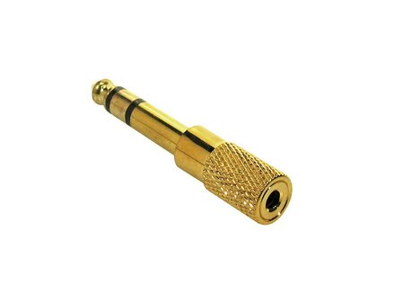 Adaptor / verloop stereo mini jack-jack, goud