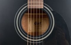 Cort Folkgitaar Earth 70, Black Satin Dreadnought met massief bovenblad