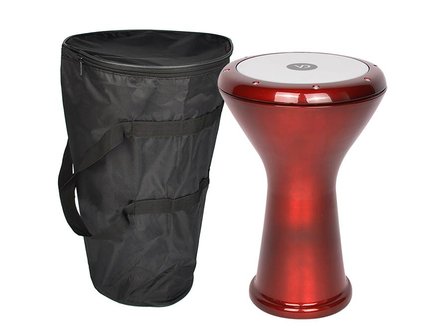Vatan gegoten aluminium goblet drum / Darbuka, rood gelakt met zwarte draagtas