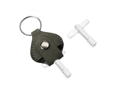 Sleutelhanger met leren plectrumhouder (inclusief plectrum) zwart