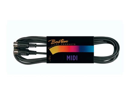 Midi kabel, zwart met gegoten plug, 6 meter