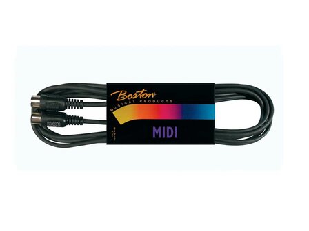 Midi kabel, zwart met gegoten plug, 1.5 meter