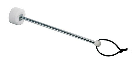 1 Concert Bass drum mallet, vilten kop 5,0 cm en metalen schacht