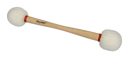 Dubbelkoppige Bassdrum mallet, wollen vilten bollen