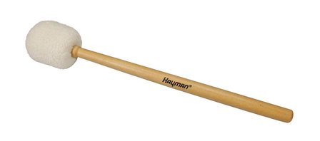 1 Bass drum mallet met 55 mm wollen bol met vilten kern