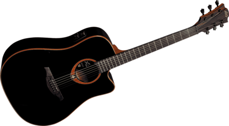 L&acirc;g T100DCE Tramontane dreadnought met element, zwart