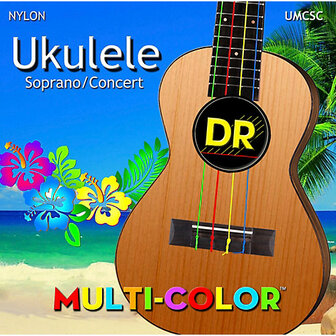 DR Strings UMCSC Ukelele MultiColor Sopraan /Concert Strings