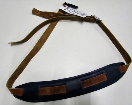 Souldier Leather Strap 2tone Rust on Navy, leren riem