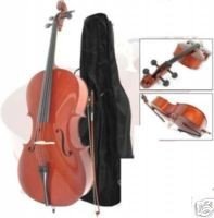 Cello 1/8 (kindermaat vanaf ca 4 jaar) incl gevoerde hoes, strijkstok