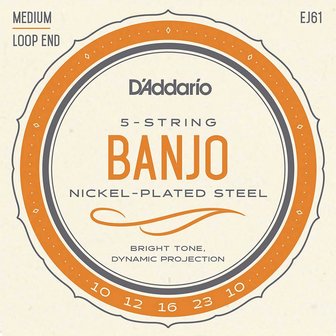 D&#039;Addario J61 Banjo snaren, 5-string 010