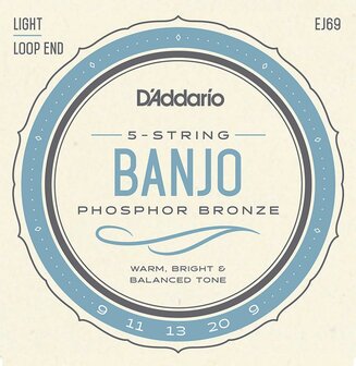 D&#039;Addario snarenset voor 5-snarige banjo light 009