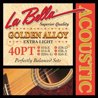 La Bella Golden Alloy wound, extra light, bronze