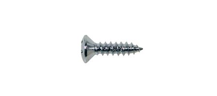 12 slagplaat schroeven, 3x12mm, verzonken kop, tapping, chroom