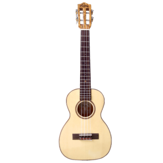 Leho concert ukelele Spruce Top Spalted Maple Archback met hoes