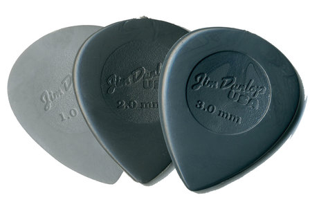 4x Dunlop Big Stubby plectrum, dikte 1.0, 2.0 of 3.0