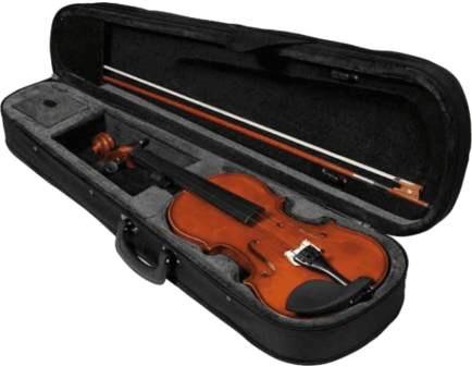 Herald 3/4 viool met koffer en strijkstok, volledig massief
