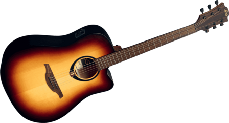 L&acirc;g Tramontane 70 Dreadnought Brownburst, electro-akoestisch