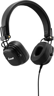 Marshall Major 3 on-ear hoofdtelefoon, zwart met ge&iuml;ntegreerde microfoon