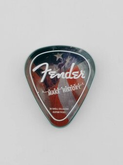 Fender giftbox tin met 36 plectrums