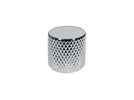 1x dome knop, metal, push on, chrome, flat